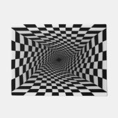 3D光イリュージョンモダン渦（黒と白） ドアマット (正面)