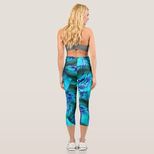 3D光学のターコイズと青の球体 カプリレギンス (裏面)