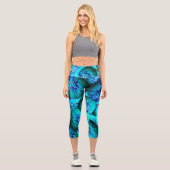 3D光学のターコイズと青の球体 カプリレギンス (正面)