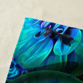 3D光学のターコイズと青の球体 ビーチタオル (インサイチュ)