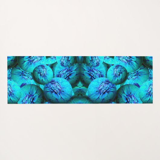 3D光学のターコイズと青の球体 ヨガマット (裏面(横))