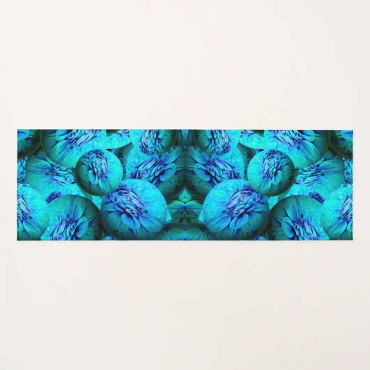 3D光学のターコイズと青の球体 ヨガマット (正面(横))