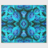 3D光学のターコイズと青の球体 ラッピングペーパー (フラット)