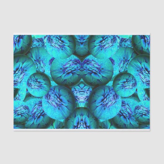 3D光学のターコイズと青の球体 薄葉紙 (正面)