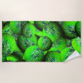 3D光学のネオン緑惑星 ビーチタオル (正面)