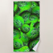 3D光学のネオン緑惑星 ビーチタオル (正面)