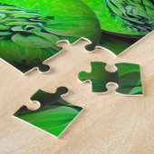 3D光学のネオン緑球体 ジグソーパズル (側面)