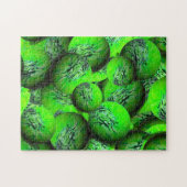 3D光学のネオン緑球体 ジグソーパズル (横)