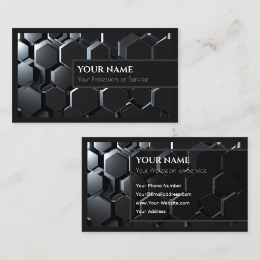 3d光学抽象芸術の六角形状デザイン 名刺 (正面/裏面)