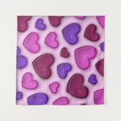 3D光沢ハート付きタペストリー タペストリー (正面(横))