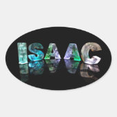 3D光源のアイザックという名前（写真） 楕円形シール (正面)