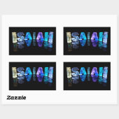 3D光源のイザヤの名前(写真) 長方形シール (シート)