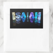 3D光源のイザヤの名前(写真) 長方形シール (バッグ)