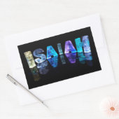 3D光源のイザヤの名前(写真) 長方形シール (封筒)