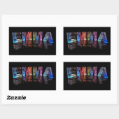 3D光源のエマという名前(写真) 長方形シール (シート)