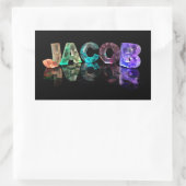 3D光源のジェイコブという名前(写真) 長方形シール (バッグ)