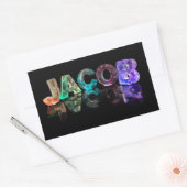 3D光源のジェイコブという名前(写真) 長方形シール (封筒)