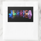 3D光源のジェシカという名前(写真) 長方形シール (バッグ)