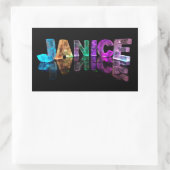 3D光源のジャニスという名前(写真) 長方形シール (バッグ)