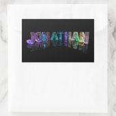 3D光源のジョナサンという名前(写真) 長方形シール (バッグ)
