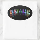 3D光源のナタリーという名前(写真) 楕円形シール (バッグ)