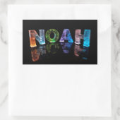 3D光源のノアの名前(写真) 長方形シール (バッグ)
