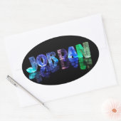 3D光源のヨルダンの名前(写真) 楕円形シール (封筒)