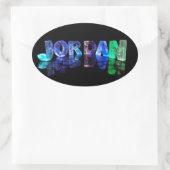 3D光源のヨルダンの名前(写真) 楕円形シール (バッグ)