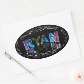 3D光源のライアンの名前(写真) 楕円形シール (封筒)