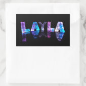 3D光源の画層の名前(写真) 長方形シール (バッグ)