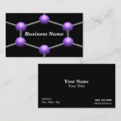 3D分子構造のクローズアップ(紫色) 名刺 (正面/裏面)