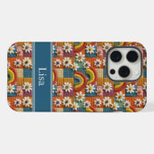 3D刺繍パッチワークスマホケース｜名入れ対応 iPhoneケース (裏面横)