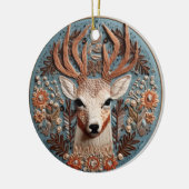 3D刺繍ルックディアバックカントリーランドスケープ セラミックオーナメント (左)