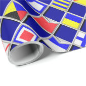 3D効果のチェック模様の航海のな旗は装飾をタイルを張ります ラッピングペーパー (ロールコーナー)
