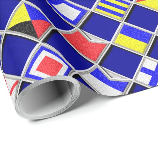 3D効果のチェック模様の航海のな旗は装飾をタイルを張ります ラッピングペーパー (ロールコーナー)