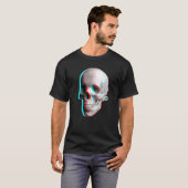 3D効果ブルーレッドドクロ Tシャツ (正面フル)