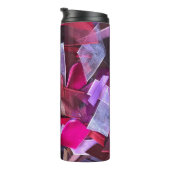3D効果モダンバーガンディーなピンク紫リボン タンブラー (回転右)
