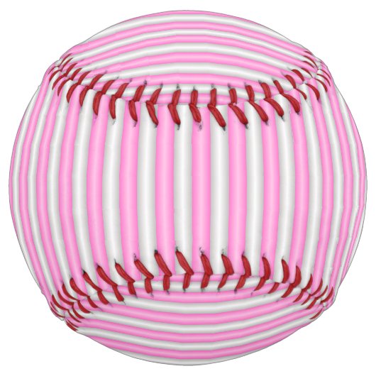3D効果モダン付きネオンストライプピンク色の ソフトボール (正面)