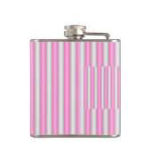 3D効果モダン付きネオンストライプピンク色の フラスク (裏面)