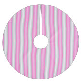 3D効果モダン付きネオンストライプピンク色の ブラッシュドポリエステルツリースカート (正面)