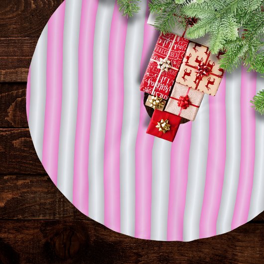 3D効果モダン付きネオンストライプピンク色の ブラッシュドポリエステルツリースカート