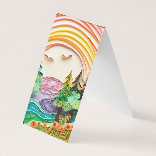 3D効果夏のシーンの背景 名刺 (正面)