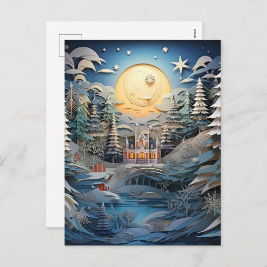 3D効果抽象芸術の背景 シーズンポストカード (正面/裏面)