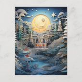 3D効果抽象芸術の背景 シーズンポストカード (正面)