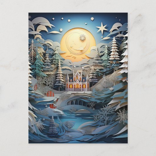 3D効果抽象芸術の背景 シーズンポストカード (正面)