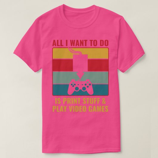 3D印刷3おもしろいDプリント物とビデ遊オGa Tシャツ (デザイン正面)