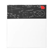 3D可愛い赤いハート付き数学黒板 ノートパッド (正面)