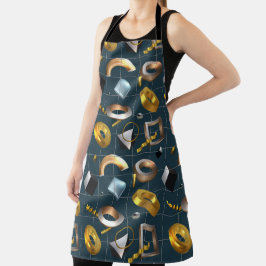 3D図形パターン エプロン