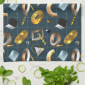 3D図形パターン キッチンタオル (折り畳み)