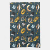 3D図形パターン キッチンタオル (縦)